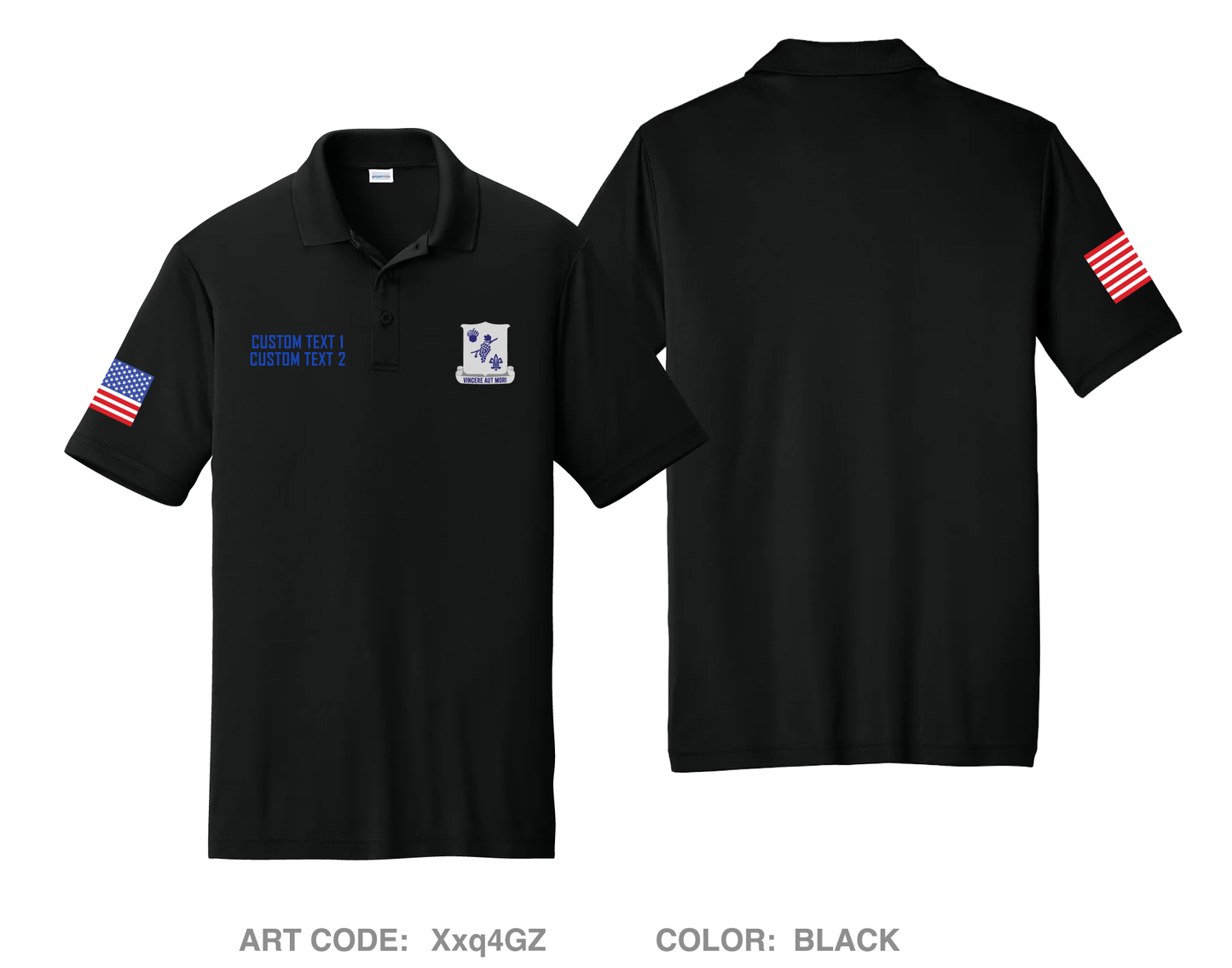 CUSTOM 1-289th TSBN Hi-Tech Performance Men's SS Polo - Xxq4GZ
