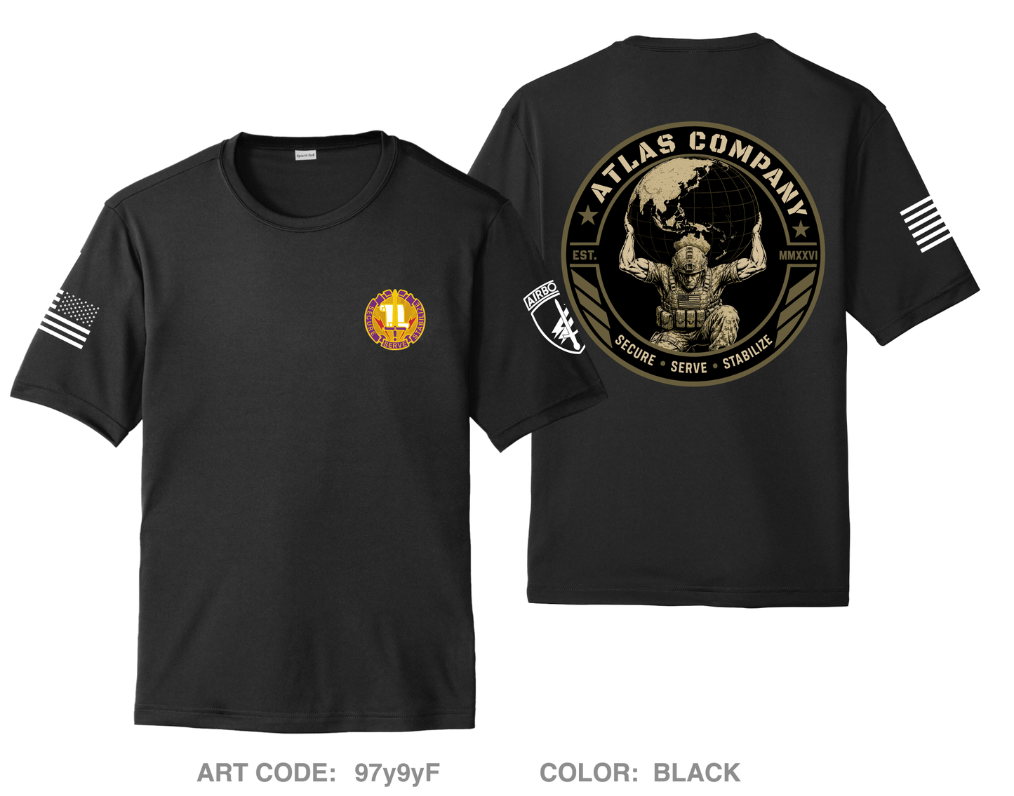 A Co 405th CA BN Hi-Tech Performance Unisex SS Tee - 97y9yF