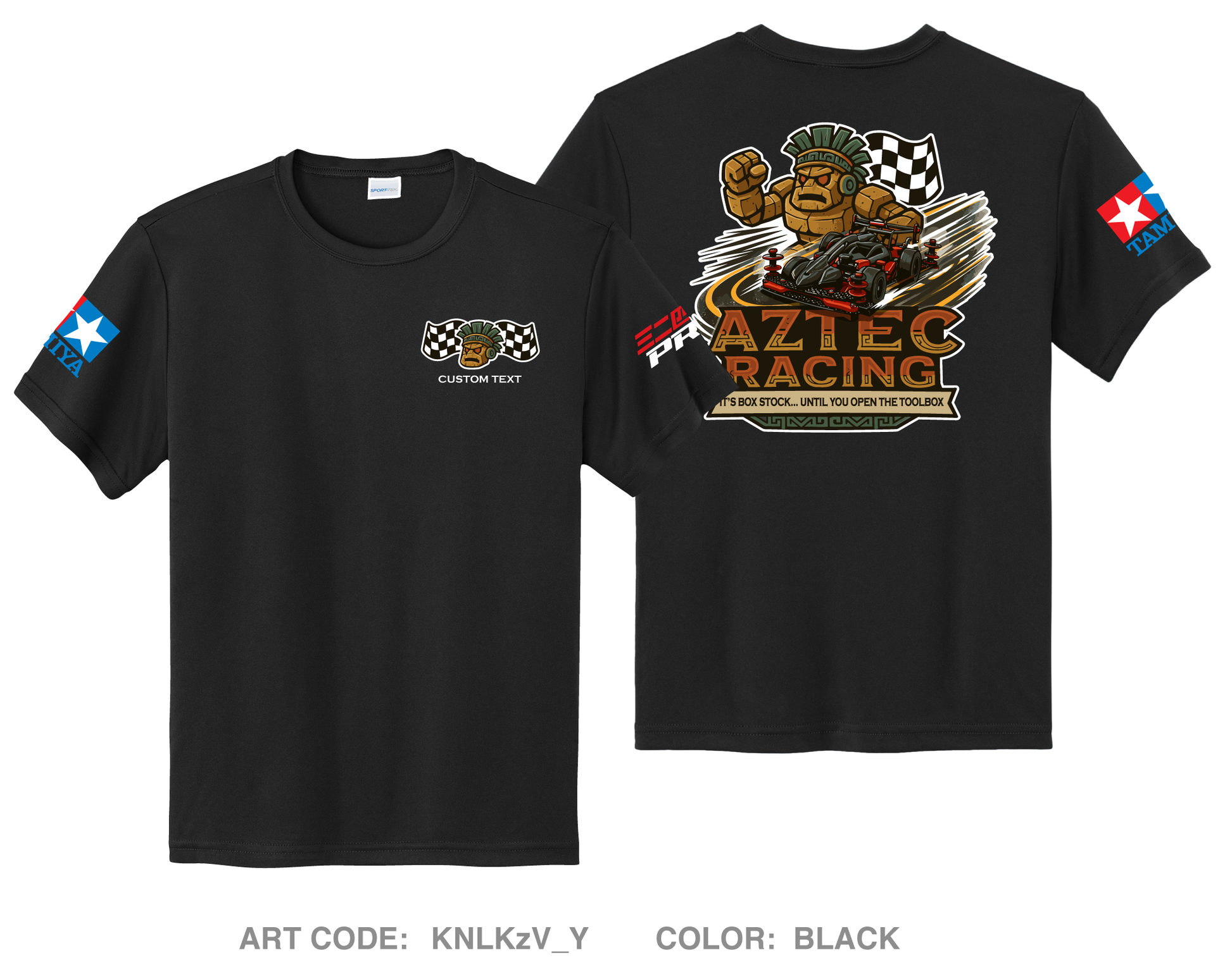 CUSTOM Aztec Racing Hi-Tech Performance Unisex Youth SS Tee - KNLKzV_Y