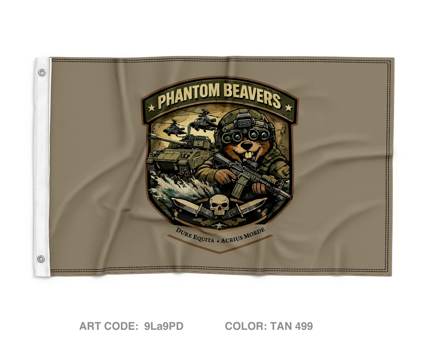 Phantom Beavers Wall Flag - 9La9PD