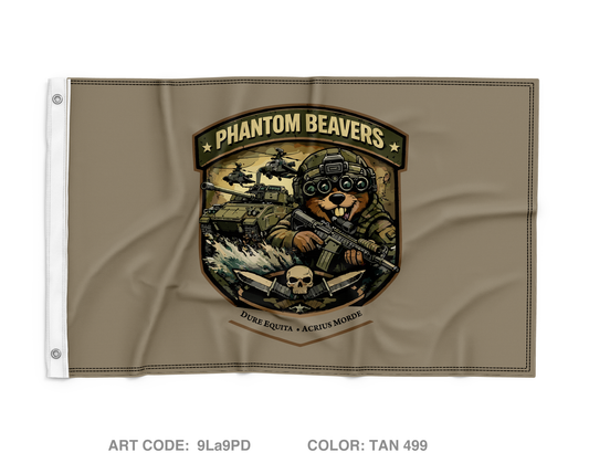 Phantom Beavers Wall Flag - 9La9PD