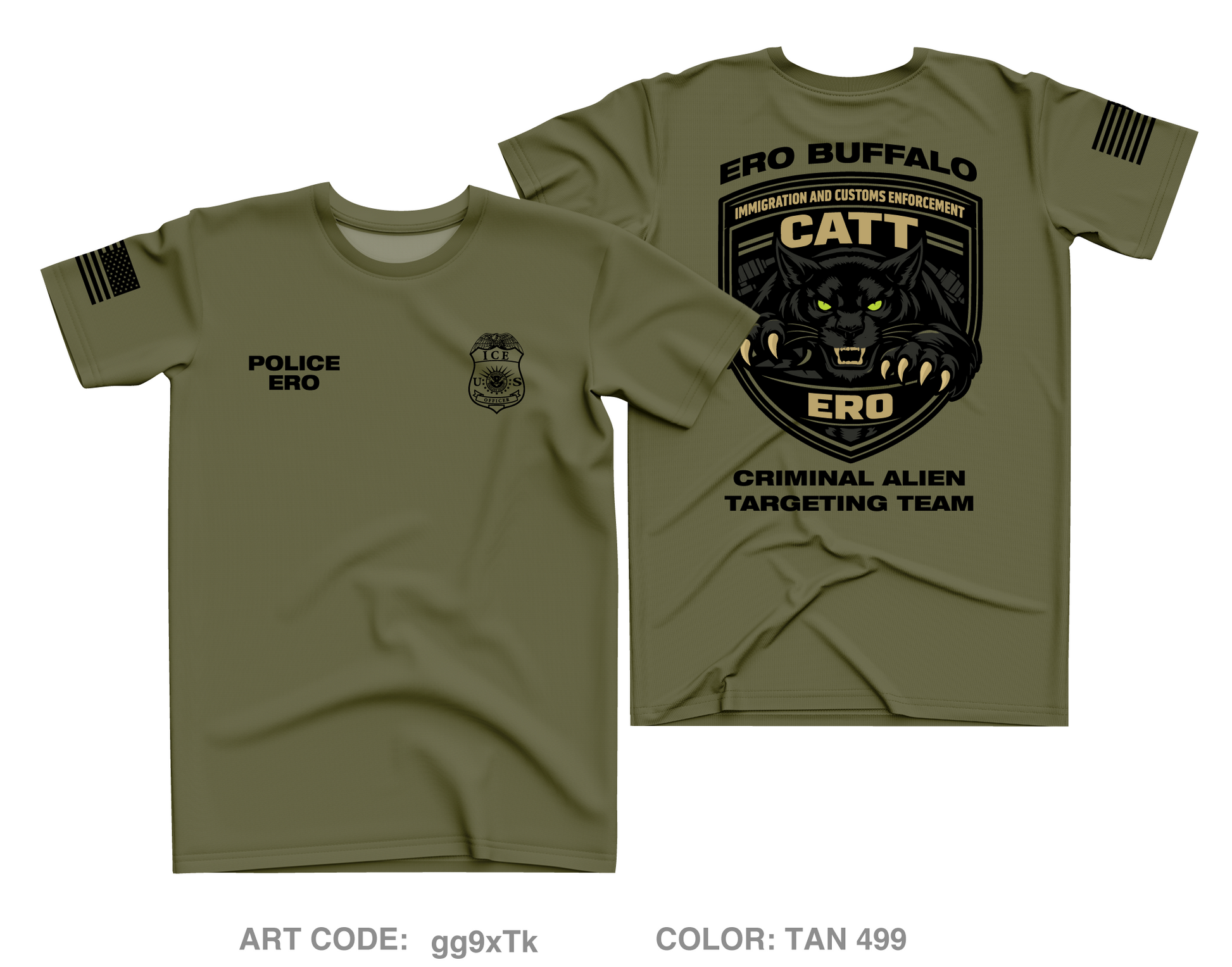 ICE ERO CMD Batavia Core Men's SS Performance Tee - gg9xTk