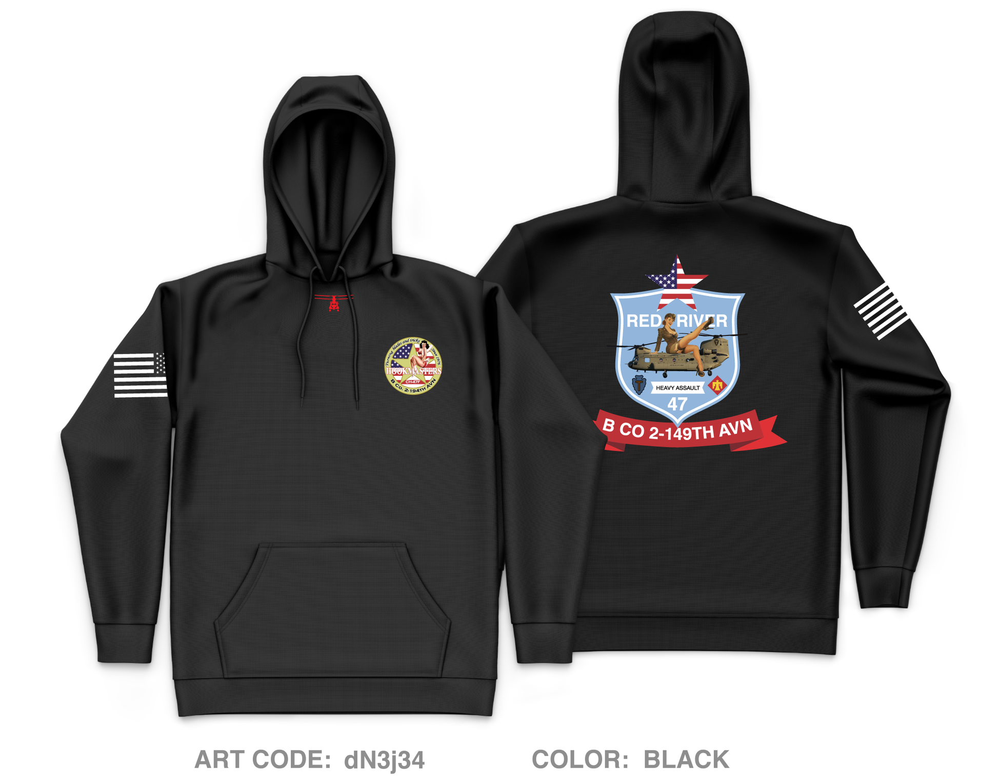 Bravo Company 2-149th Aviation Core Men's Hooded Performance Sweatshirt - dN3j34