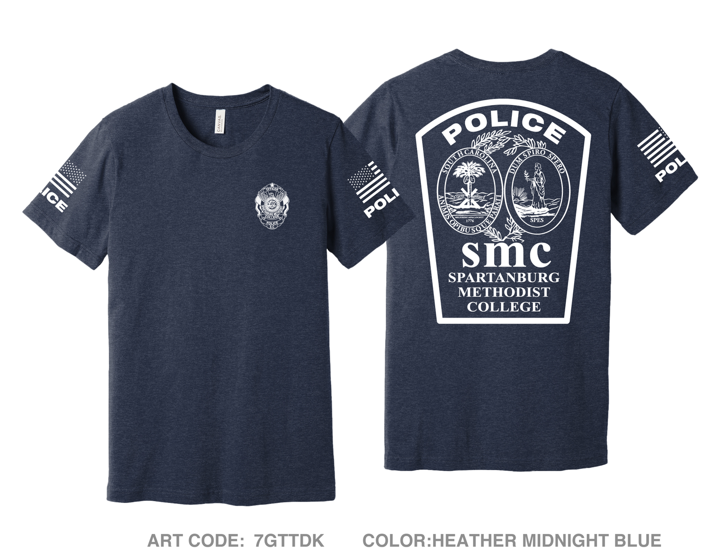 Spartanburg Methodist College Police Comfort Unisex Triblend SS Tee - 7GTTDK