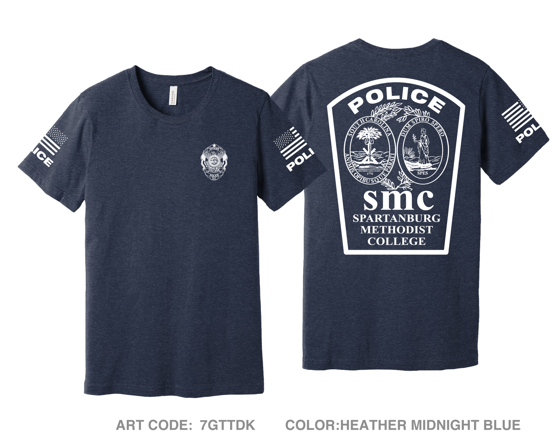 Spartanburg Methodist College Police Comfort Unisex Triblend SS Tee - 7GTTDK