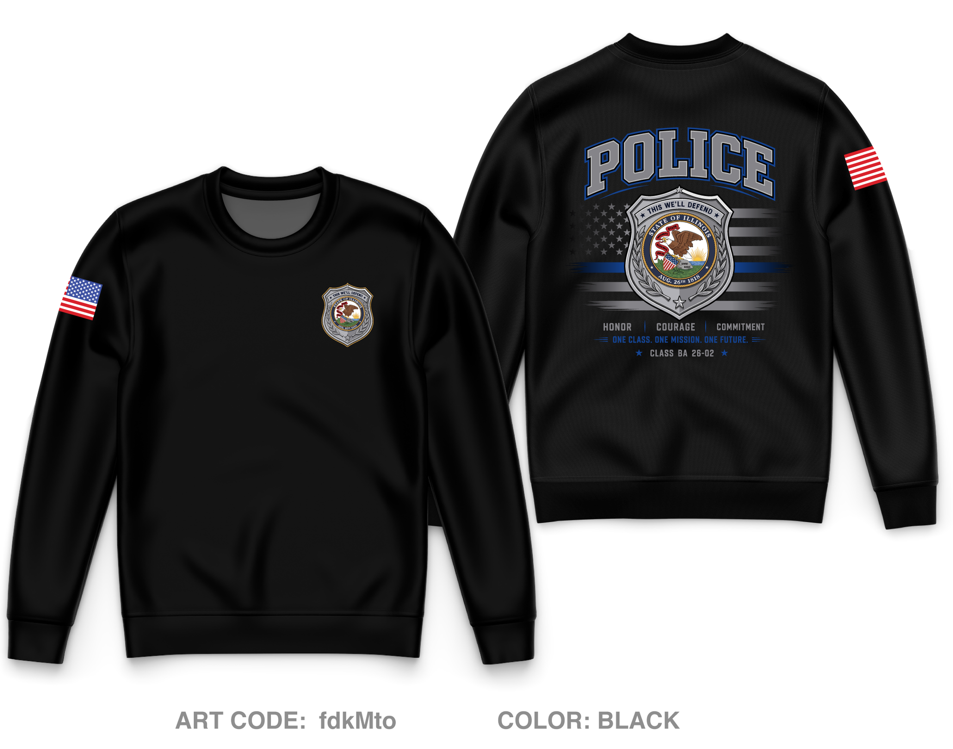 Class BA 26-02 Core Men's Crewneck Performance Sweatshirt - fdkMto