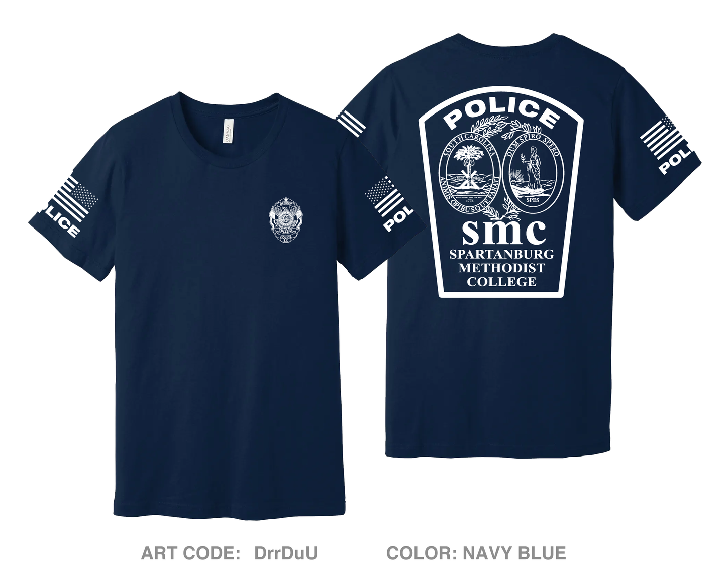 Spartanburg Methodist College Police Comfort Unisex Cotton SS Tee - DrrDuU