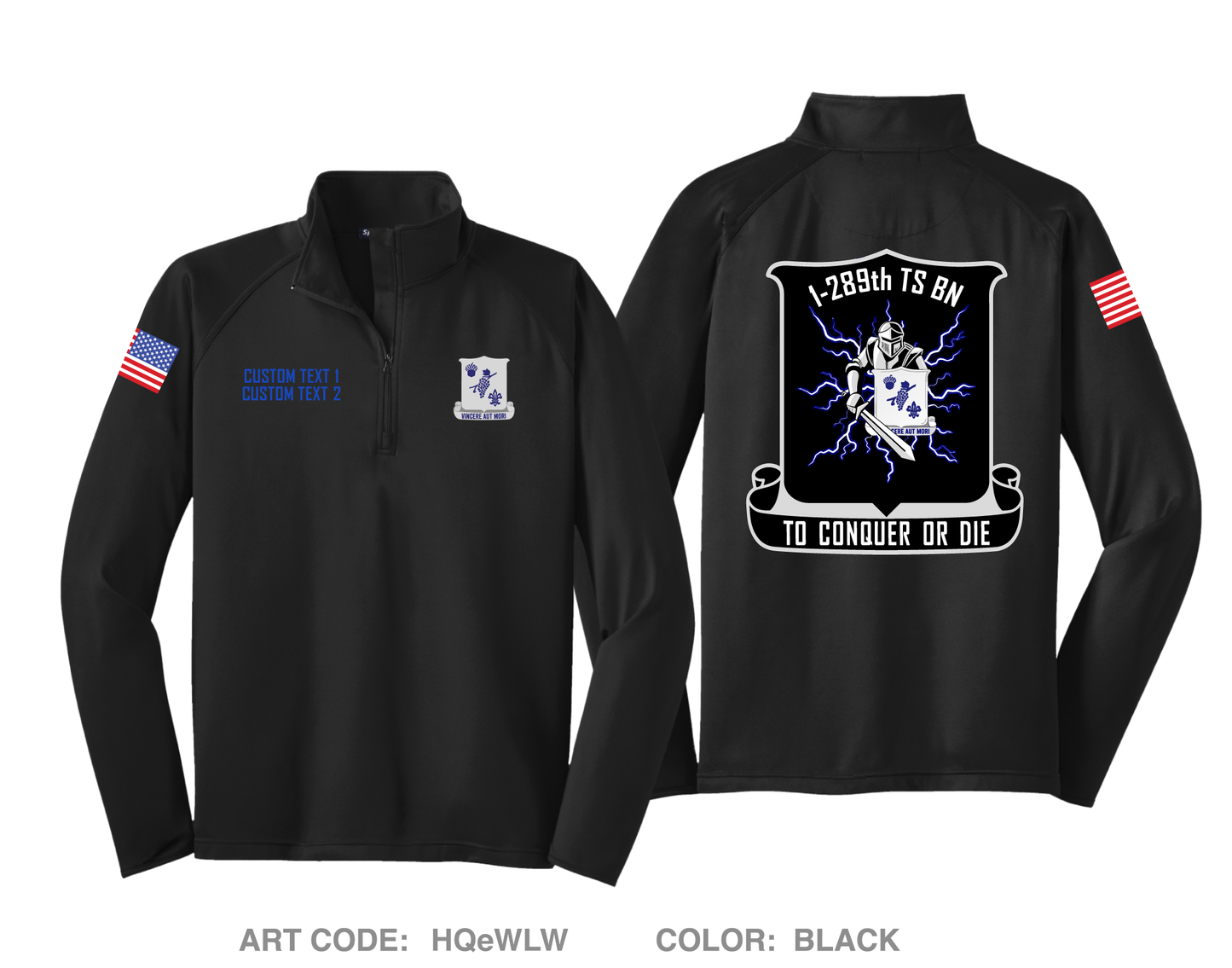 CUSTOM 1-289th TSBN Hi-Tech Performance Quarter-Zip Fleece Jacket - HQeWLW