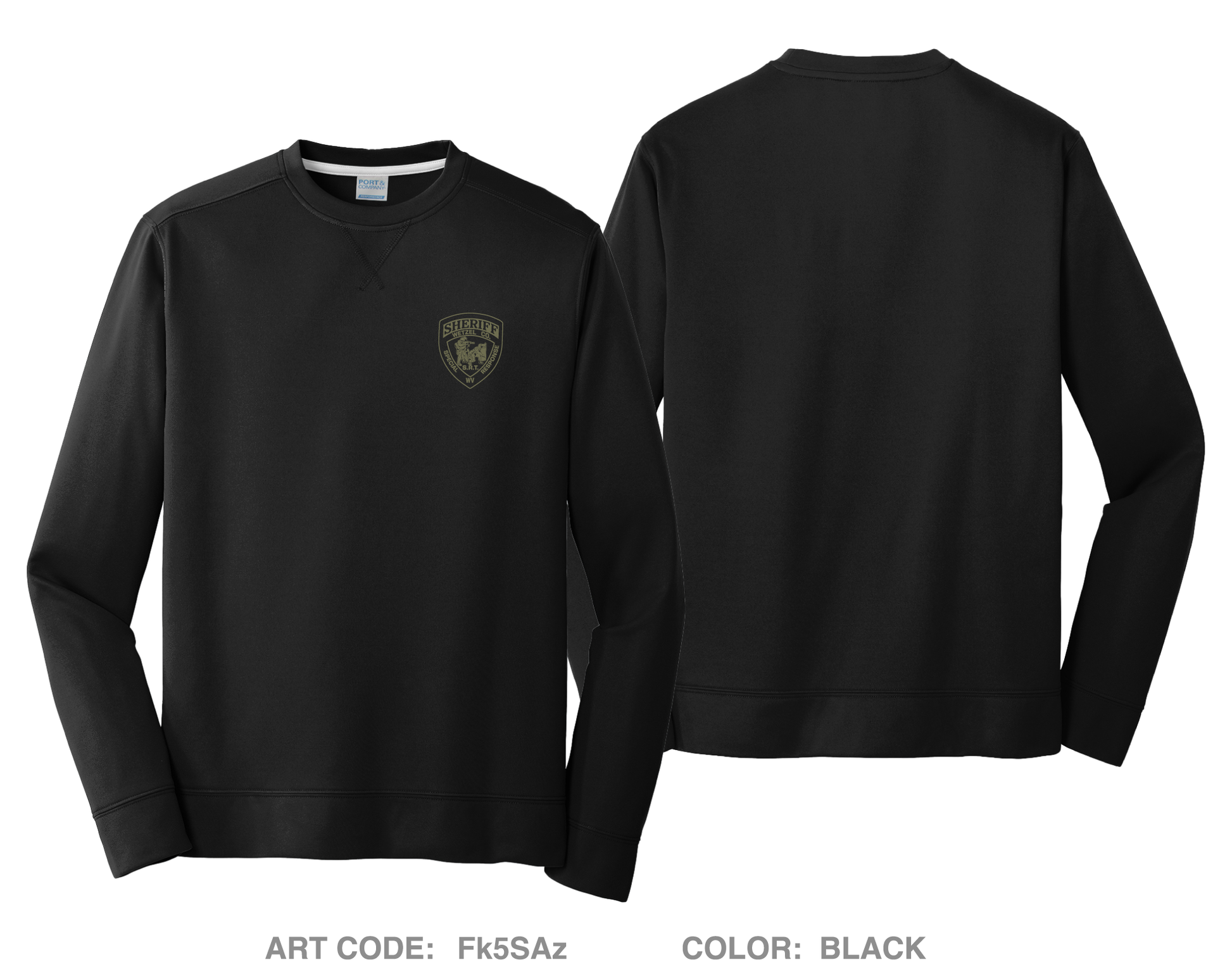 Wetzel County Sheriff's Office SRT Hi-Tech Performance Crewneck Sweatshirt - Fk5SAz