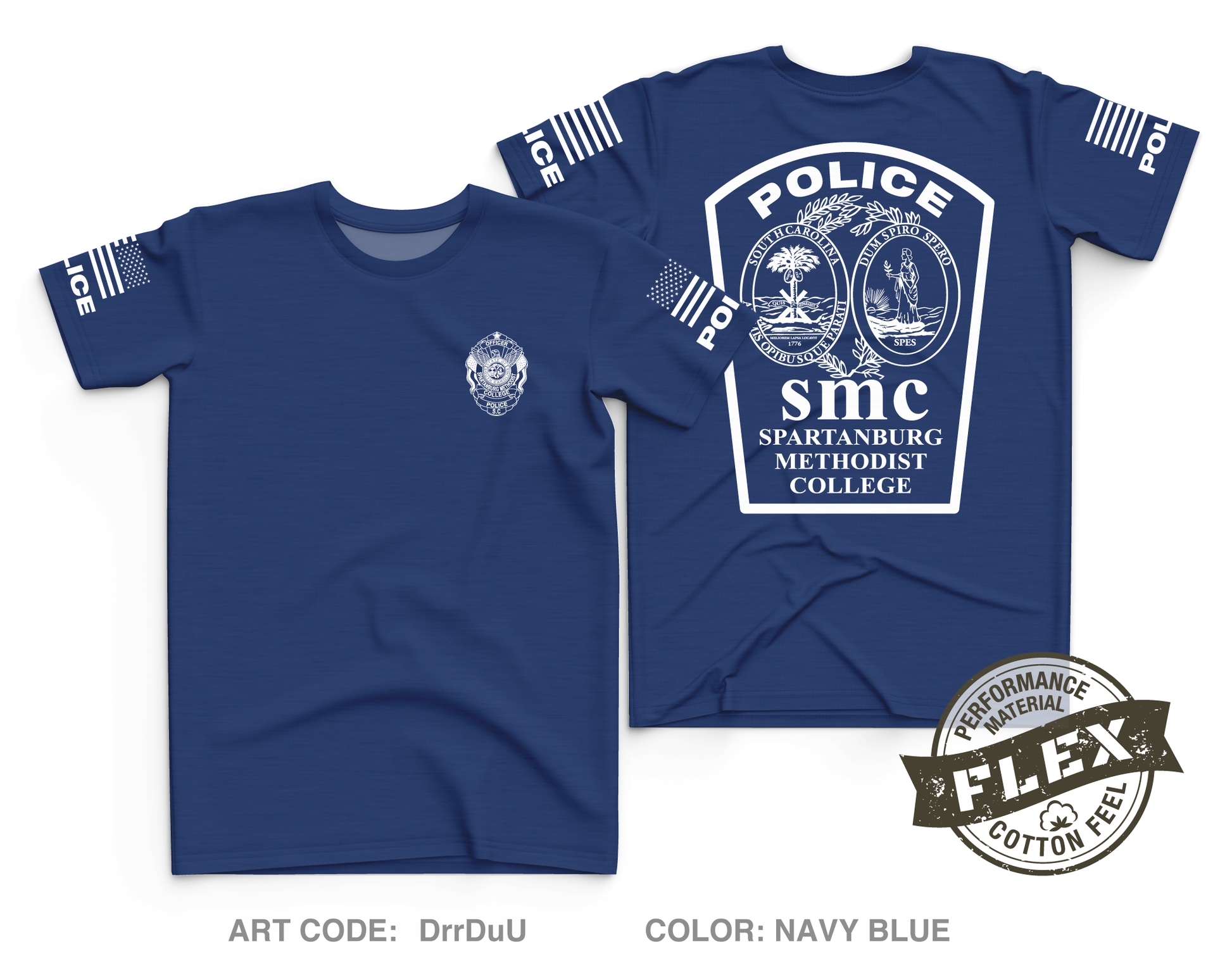 Spartanburg Methodist College Police Core Men's SS Flex Performance Tee - DrrDuU