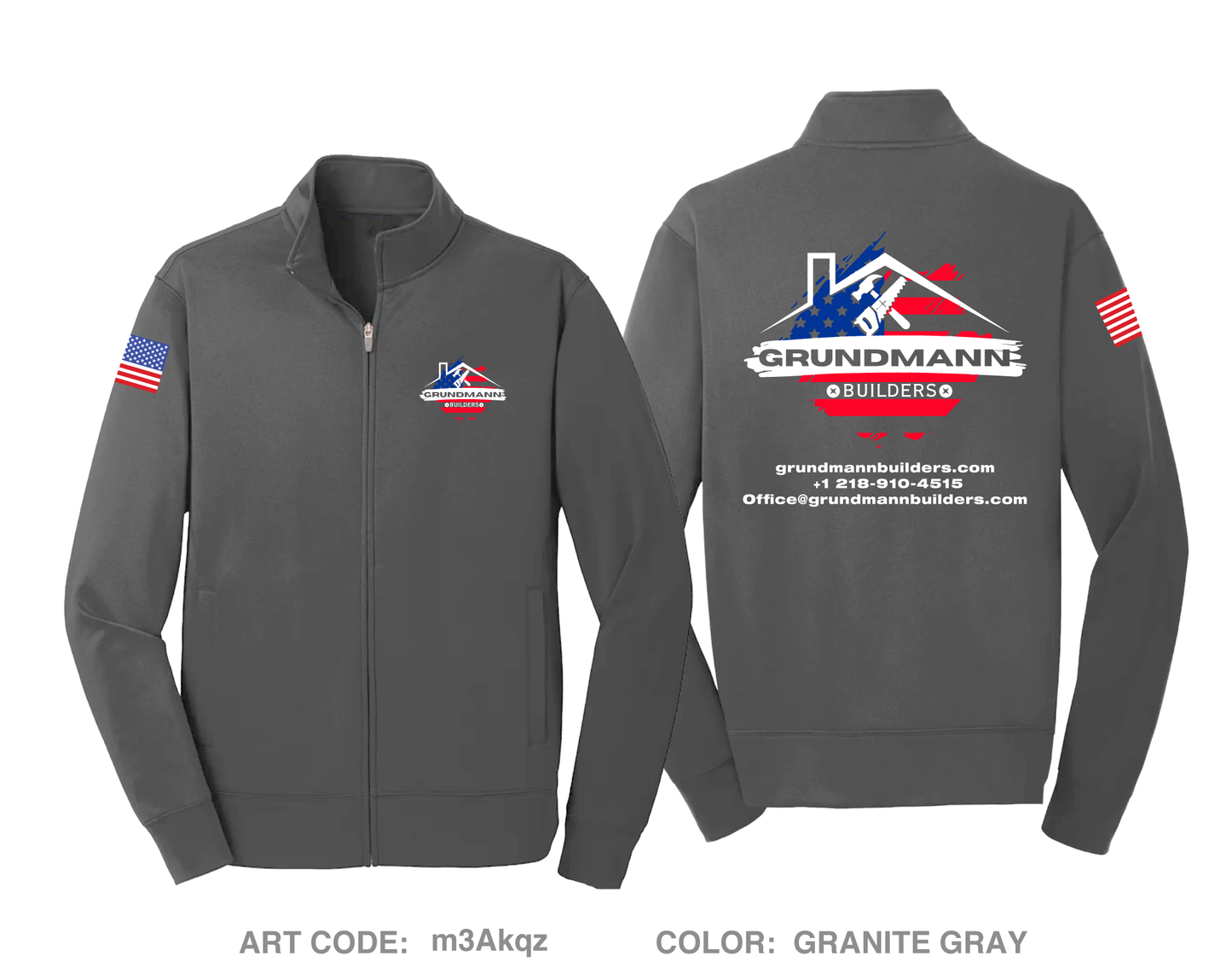 Grundmann Builders Hi-Tech Performance Full-Zip Fleece Jacket - m3Akqz