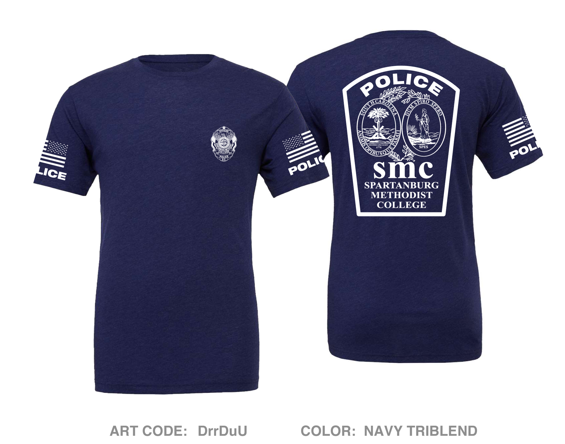 Spartanburg Methodist College Police Comfort Unisex Triblend SS Tee - DrrDuU