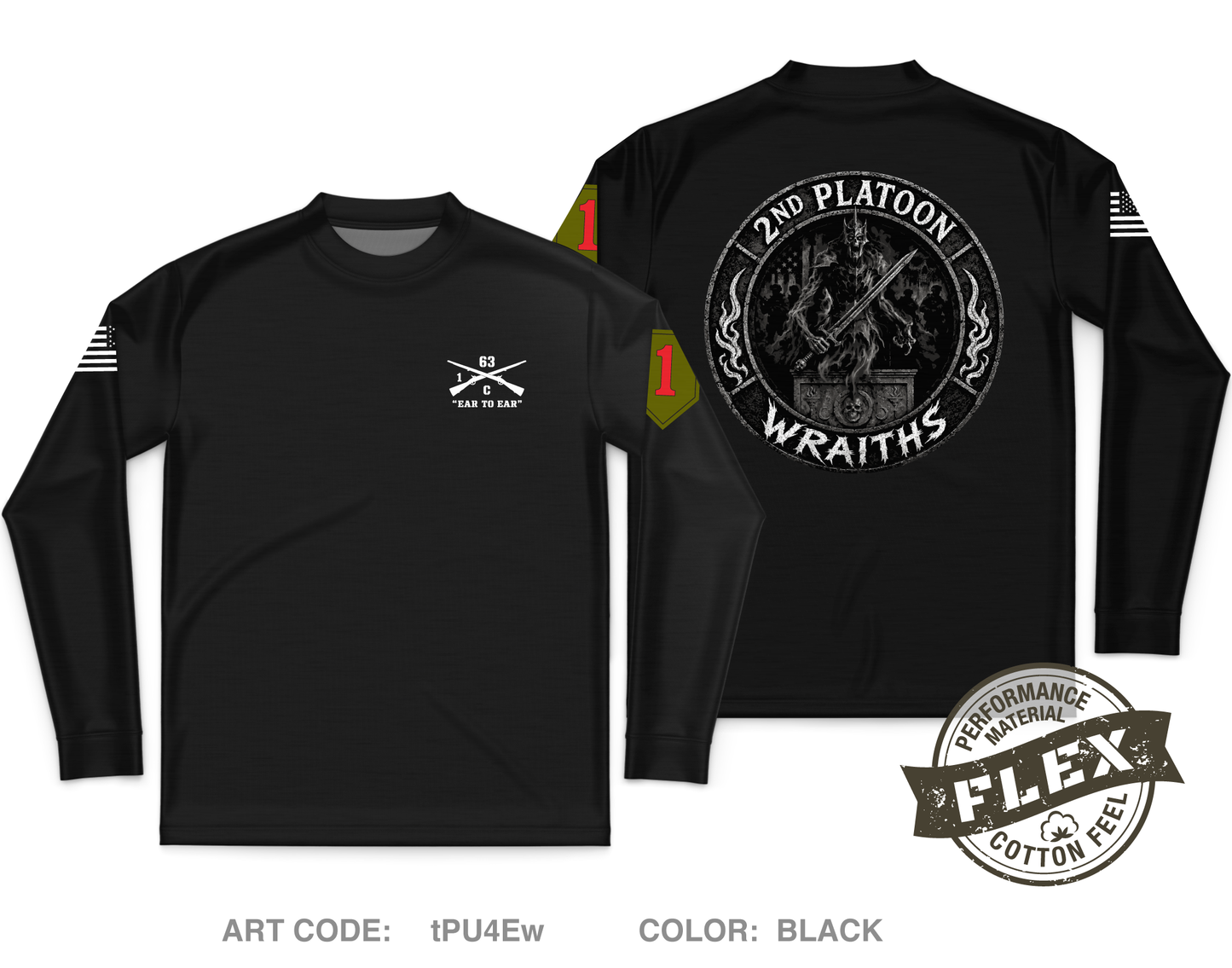 2nd PLT, C co, 1-63 AR BN Core Men's LS Flex Performance Tee - tPU4Ew
