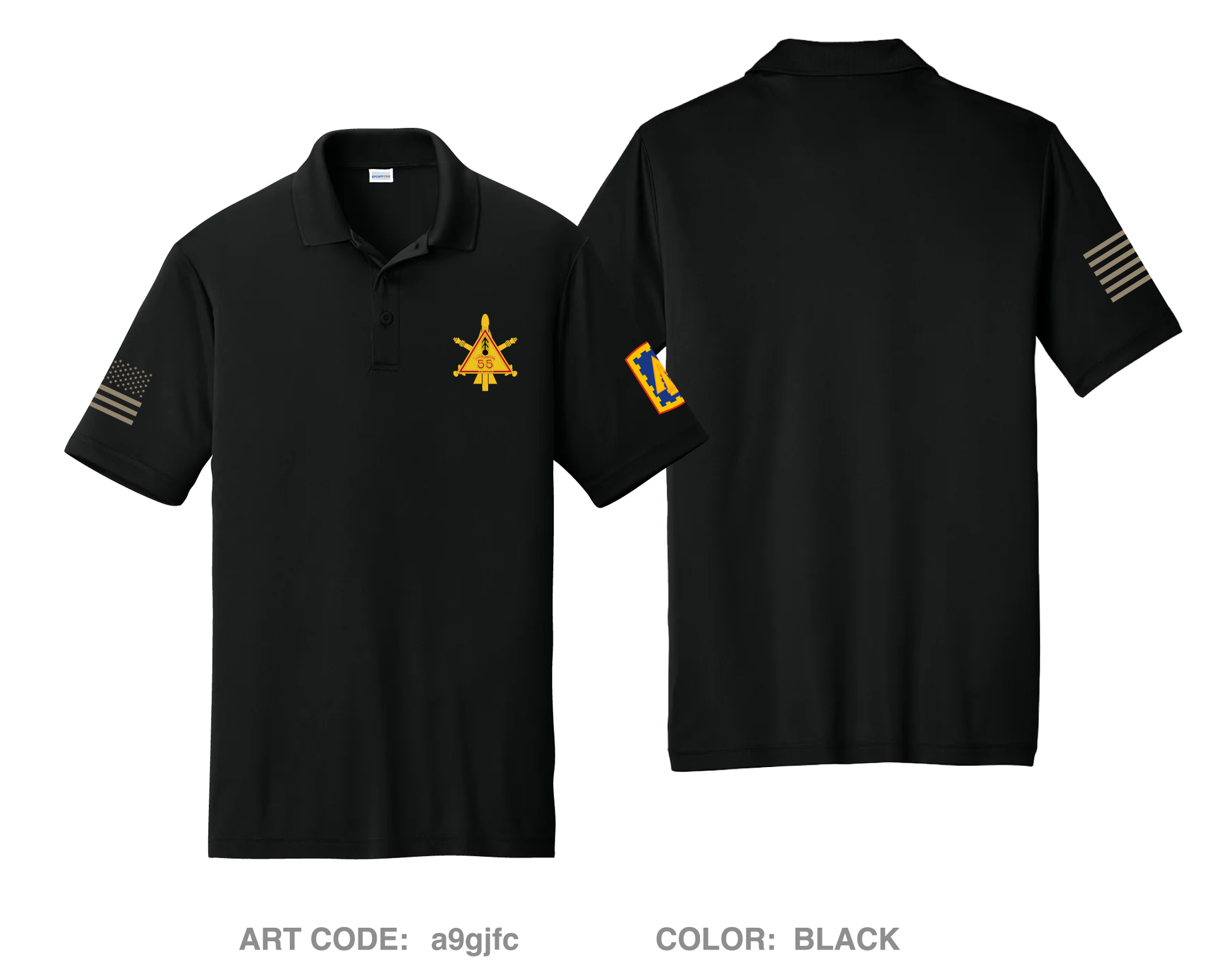 2-55 D-BTRY Hi-Tech Performance Men's SS Polo - a9gjfc