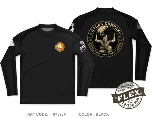 A Co 405th CA BN Core Men's LS Flex Performance Tee - 97y9yF