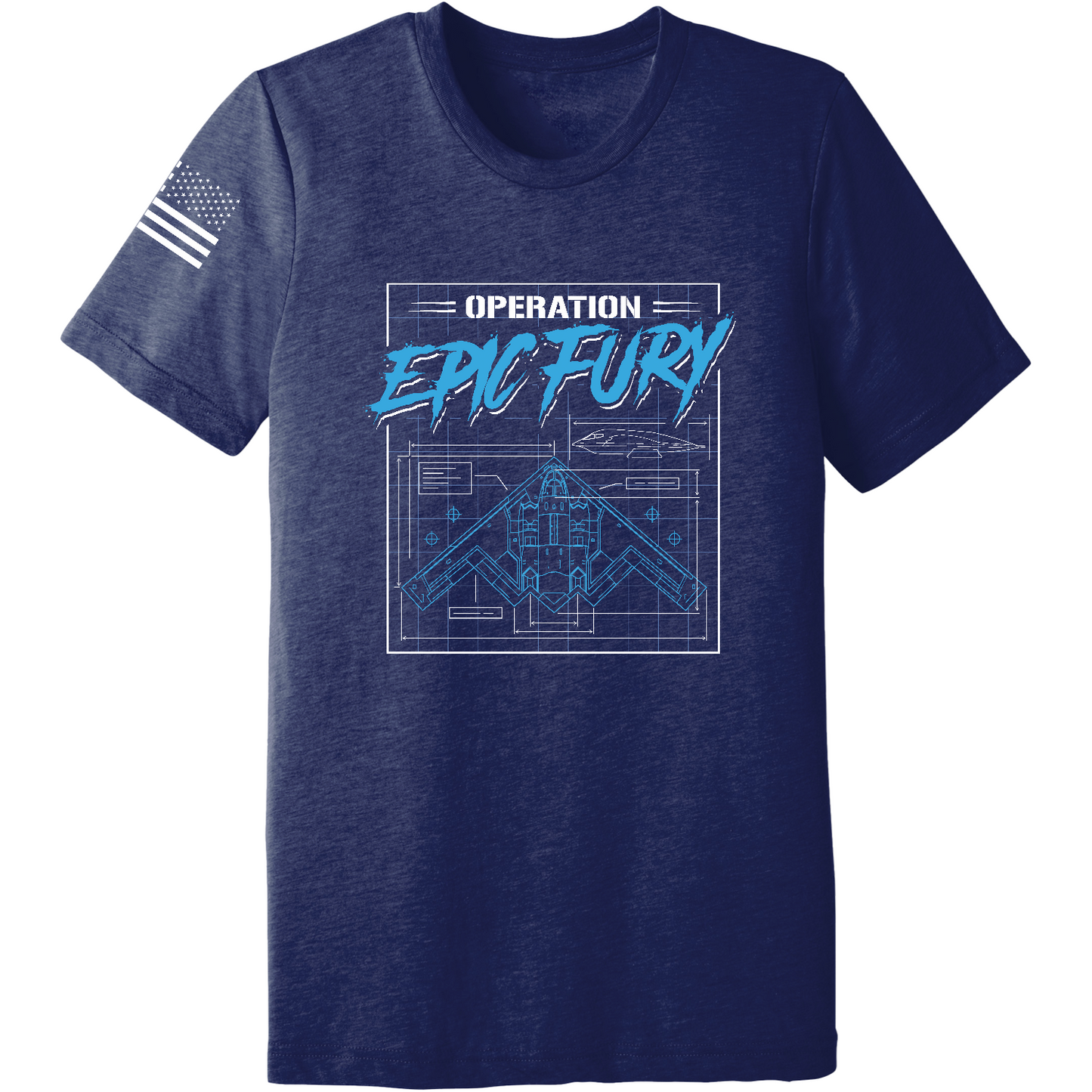 Operation Epic Fury Comfort Unisex Triblend SS Tee - Blueprint