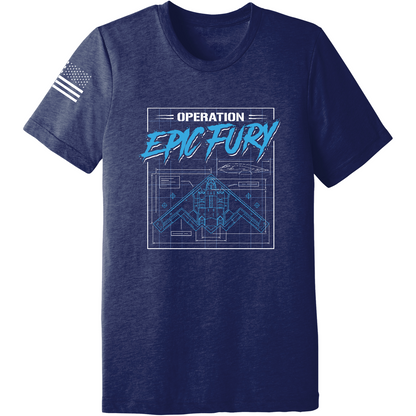 Operation Epic Fury Comfort Unisex Triblend SS Tee - Blueprint