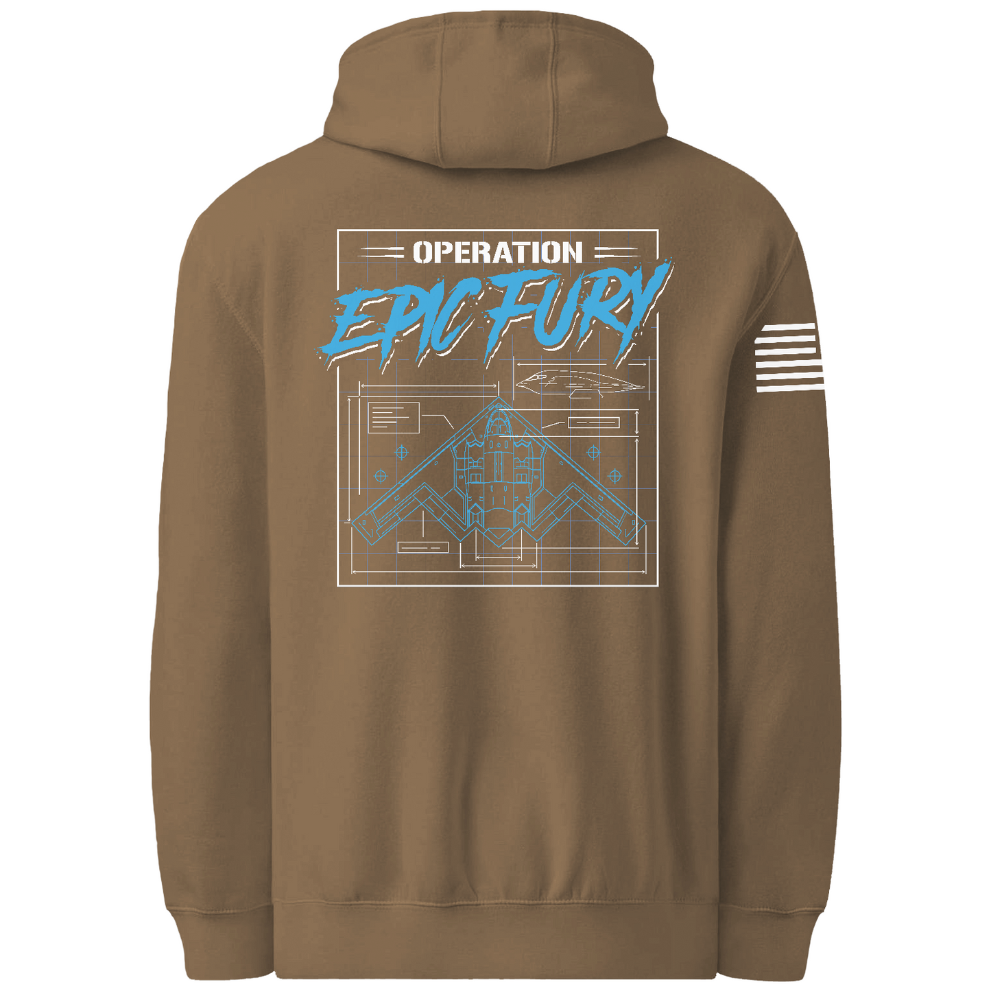 Operation Epic Fury Comfort Unisex Hooded Sweatshirt - Blueprint