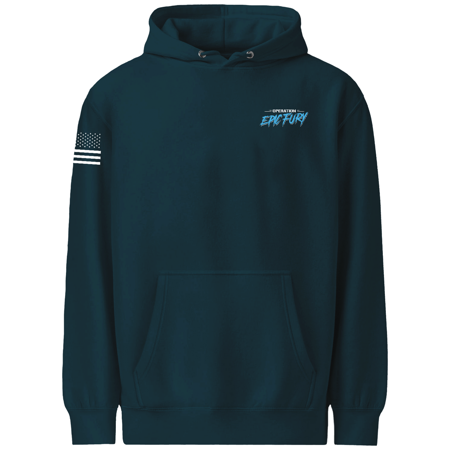 Operation Epic Fury Comfort Unisex Hooded Sweatshirt - Blueprint