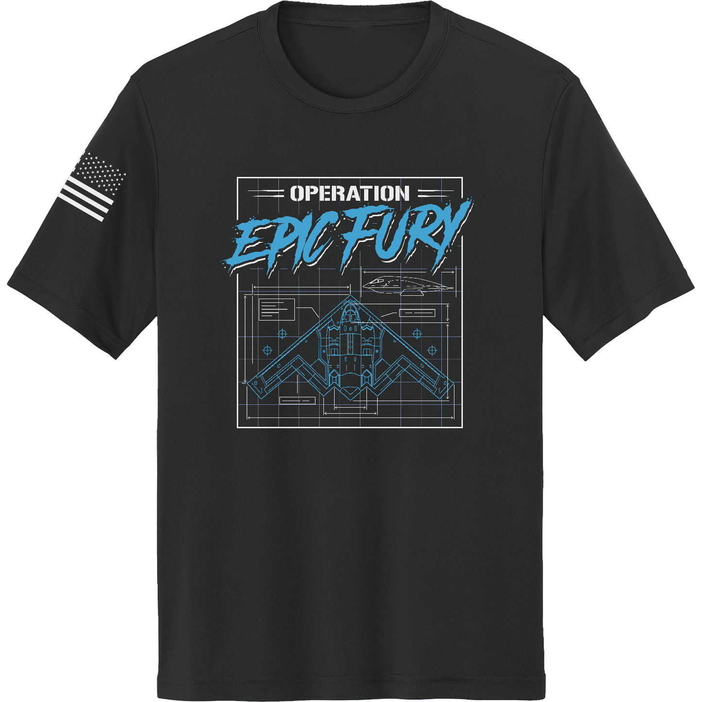 TEST CUSTOM Operation Epic Fury Hi-Tech SS Performance Tee - Blueprint