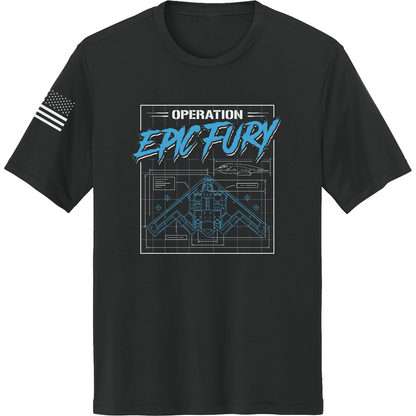 TEST CUSTOM Operation Epic Fury Hi-Tech SS Performance Tee - Blueprint