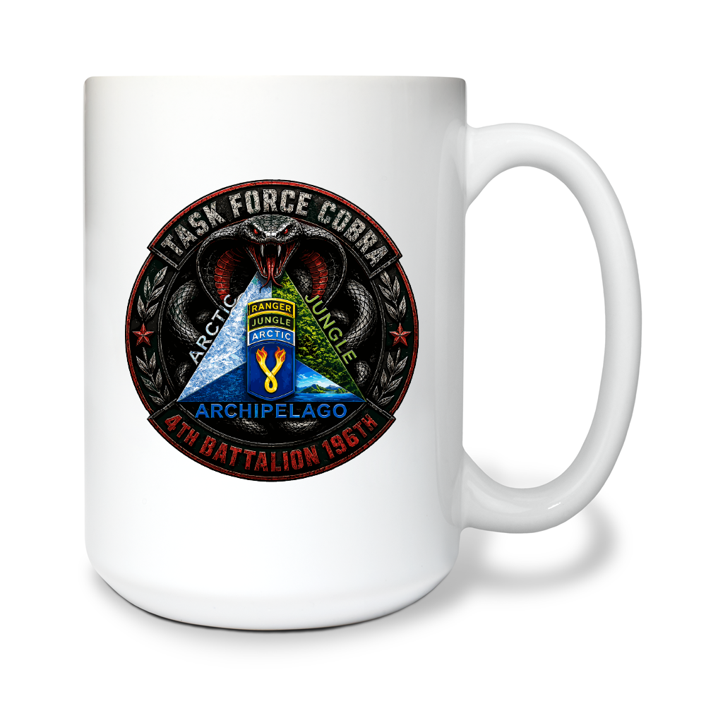 4TH BN 196th IN BDE 15 oz White Ceramic Mug - v8sGmY