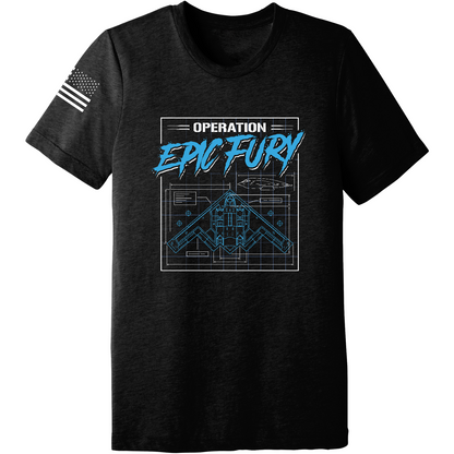 CUSTOM Operation Epic Fury Comfort Unisex Triblend SS Tee - Blueprint