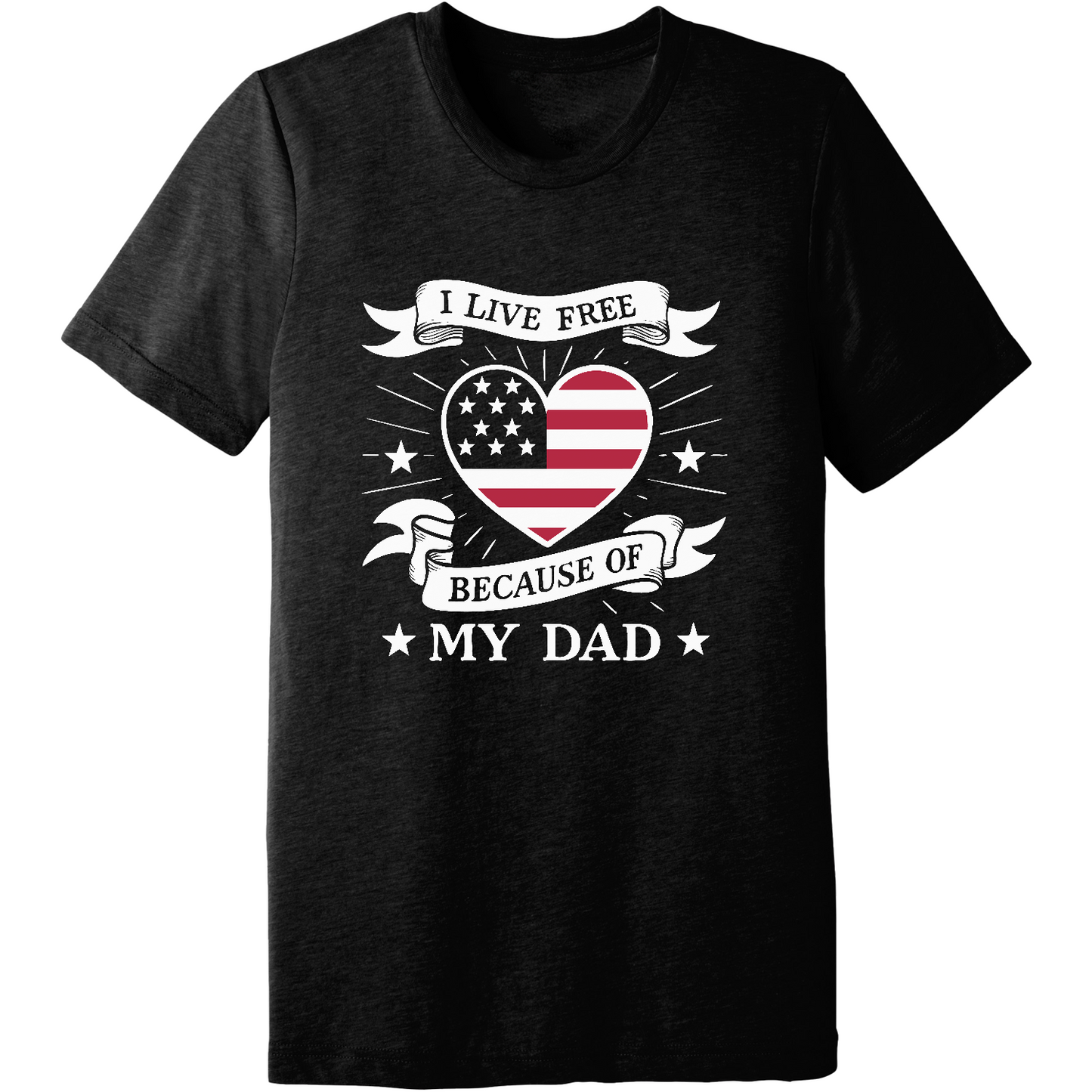 Emblem Comfort Unisex Triblend SS Tee - Live Free Heart Dad