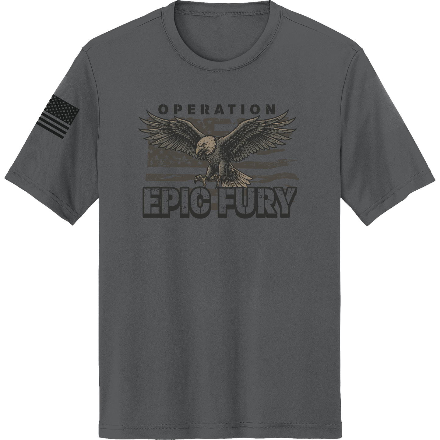 CUSTOM Operation Epic Fury Hi-Tech SS Performance Tee - Eagle Flag