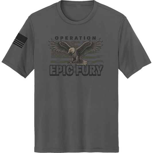 CUSTOM Operation Epic Fury Hi-Tech SS Performance Tee - Eagle Flag