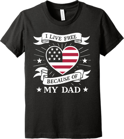 Emblem Youth Comfort Heather Cotton-Blend SS Tee - Live Free Heart Dad