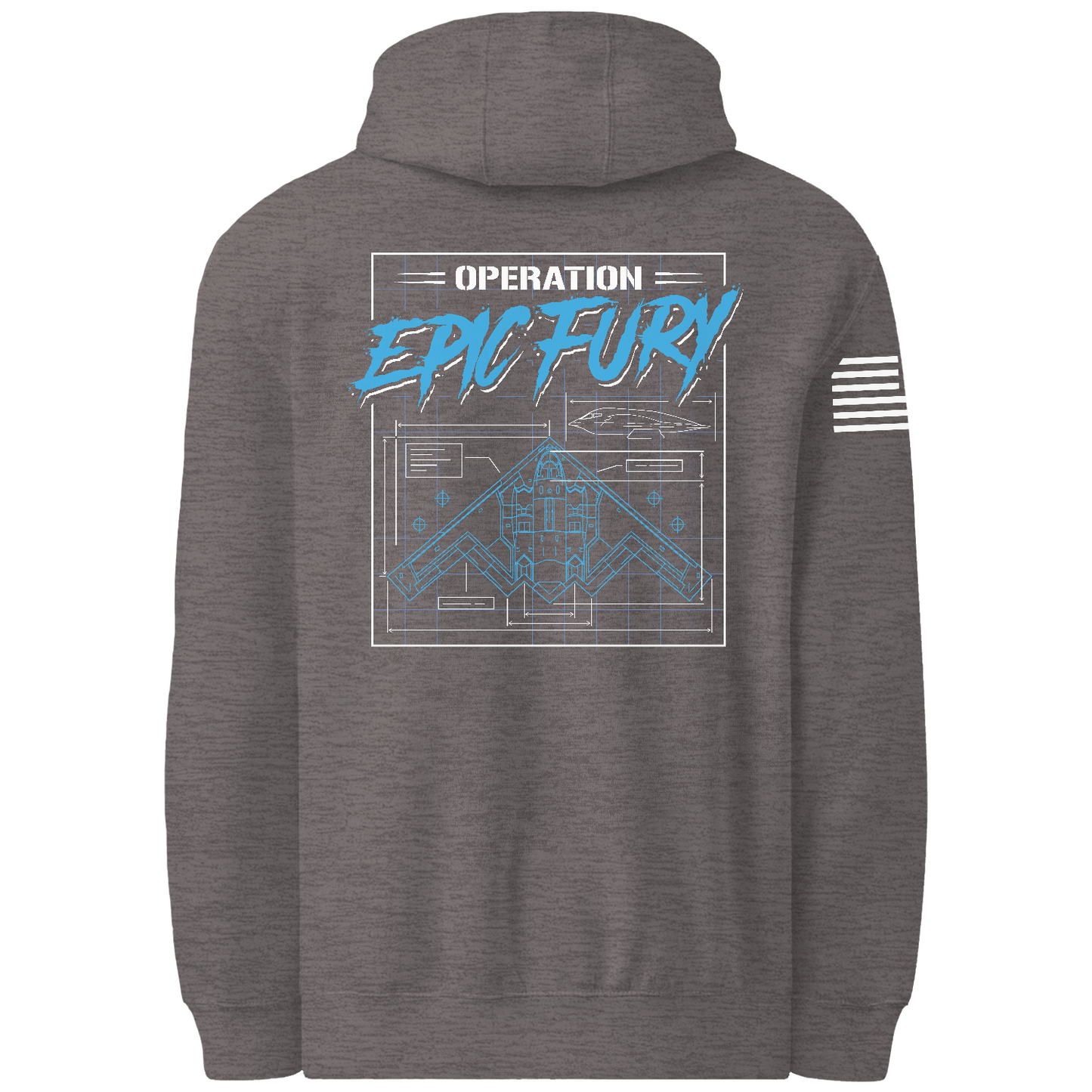 Operation Epic Fury Comfort Unisex Hooded Sweatshirt - Blueprint