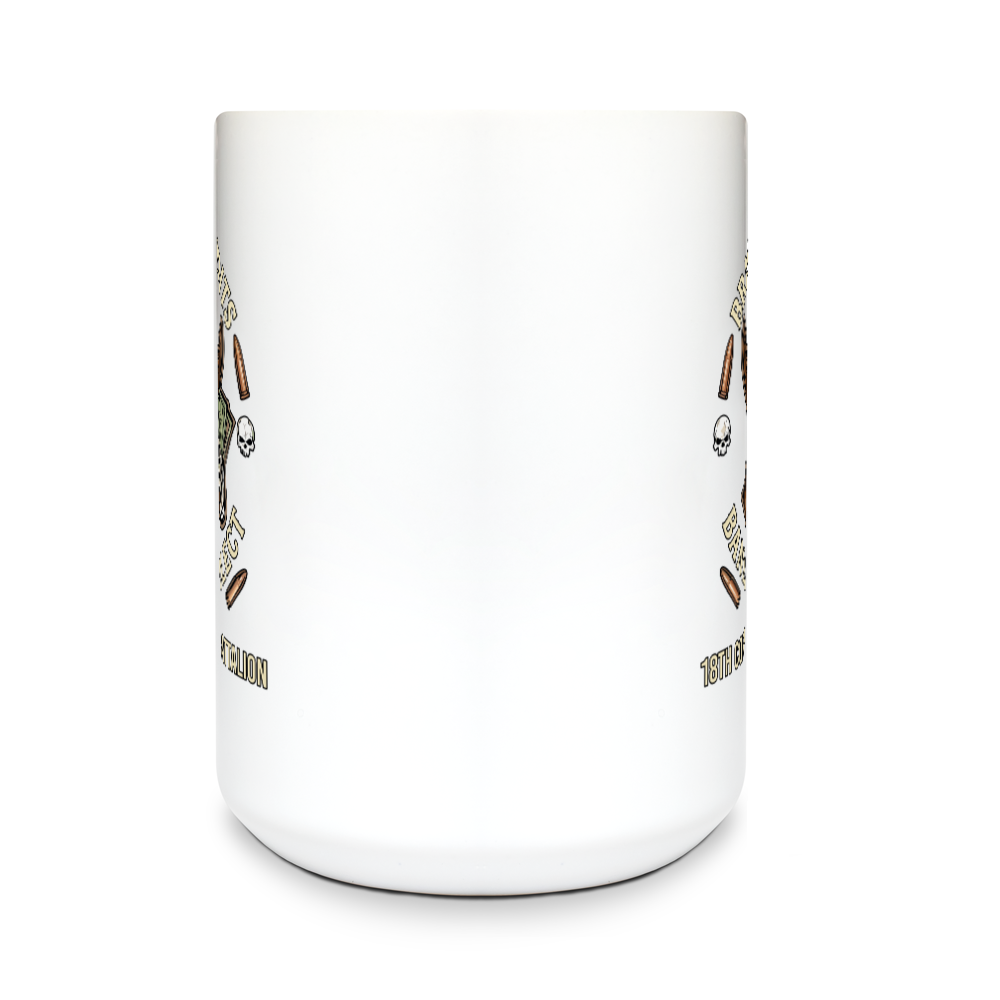 Bravo Company, 18th Corps Finance Battalion Fundraising 15 oz White Ceramic Mug - 4PMsdg