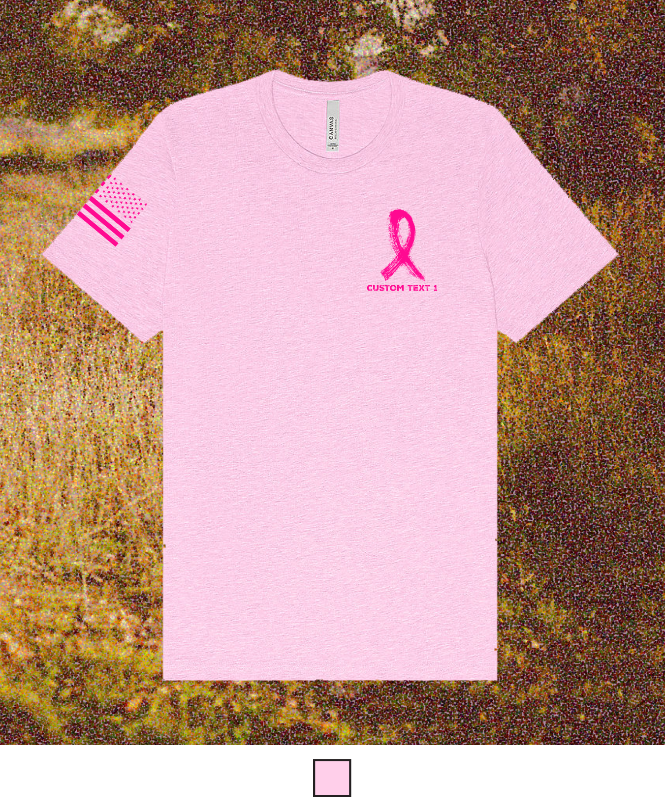 CUSTOM Breast Cancer Awareness Month Comfort Unisex Cotton Blend SS Tee - Hot Pink Flag