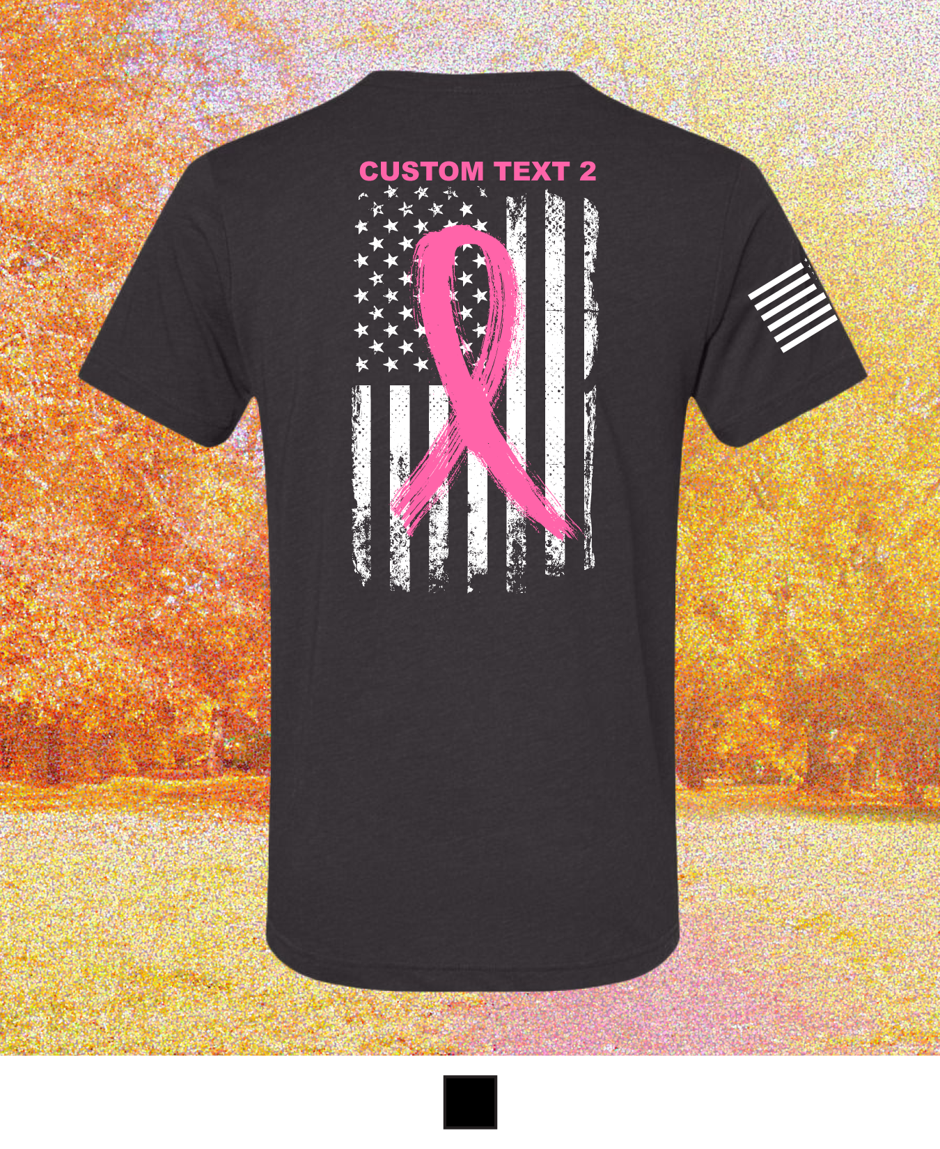 CUSTOM Breast Cancer Awareness Month Comfort Unisex Triblend SS Tee - Pink Ribbon Flag