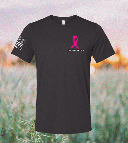 CUSTOM Breast Cancer Awareness Month Comfort Unisex Triblend SS Tee - Fight Vertical