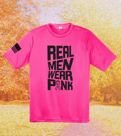 CUSTOM Breast Cancer Awareness Month Hi-Tech Performance Unisex SS Tee - Real Men Wear Pink