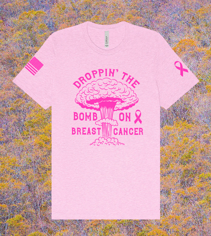 CUSTOM Breast Cancer Awareness Month Comfort Unisex Cotton Blend SS Tee - Bomb Cancer