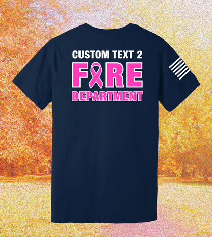 CUSTOM Breast Cancer Awareness Month Comfort Unisex Cotton SS Tee - Fire Department