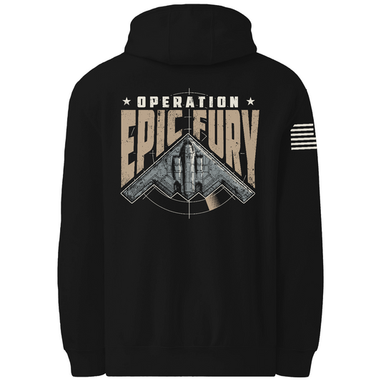 Operation Epic Fury Comfort Unisex Hooded Sweatshirt - Stealth