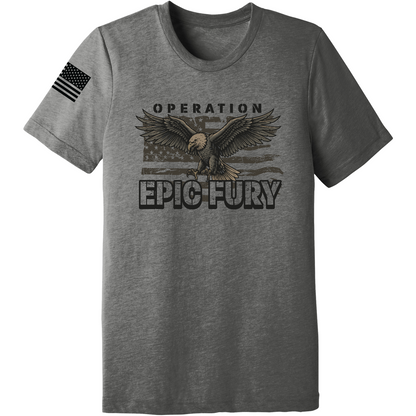 Operation Epic Fury Comfort Unisex Triblend SS Tee - Eagle Flag