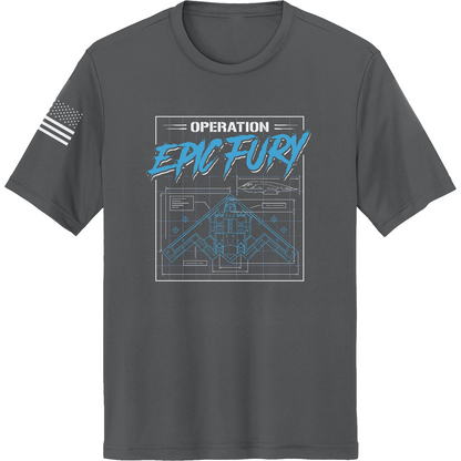 TEST CUSTOM Operation Epic Fury Hi-Tech SS Performance Tee - Blueprint