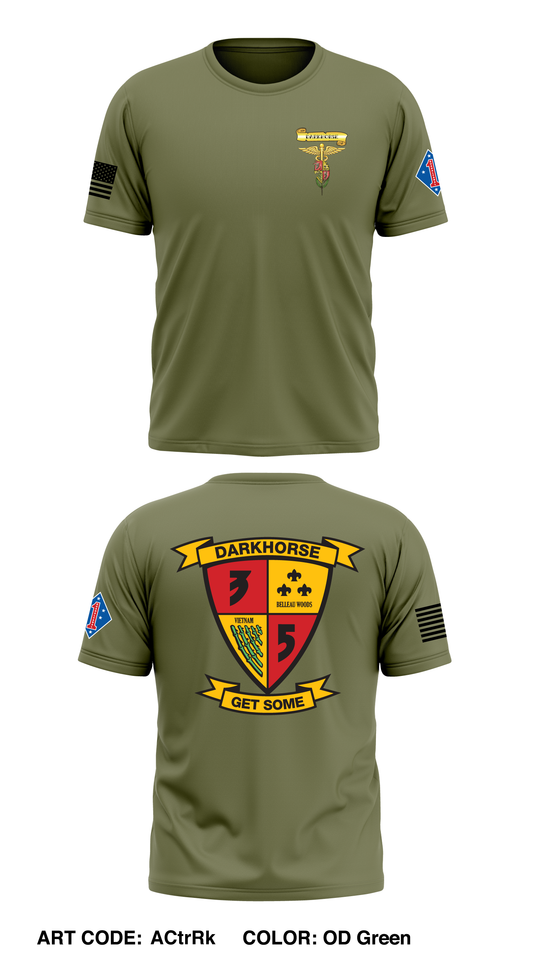 3d BN, 5th Marines Core Men's SS Performance Tee - ACtrRk