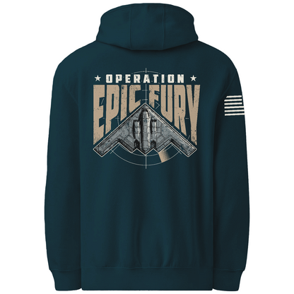 Operation Epic Fury Comfort Unisex Hooded Sweatshirt - Stealth