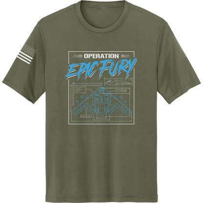 CUSTOM Operation Epic Fury Hi-Tech SS Performance Tee - Blueprint