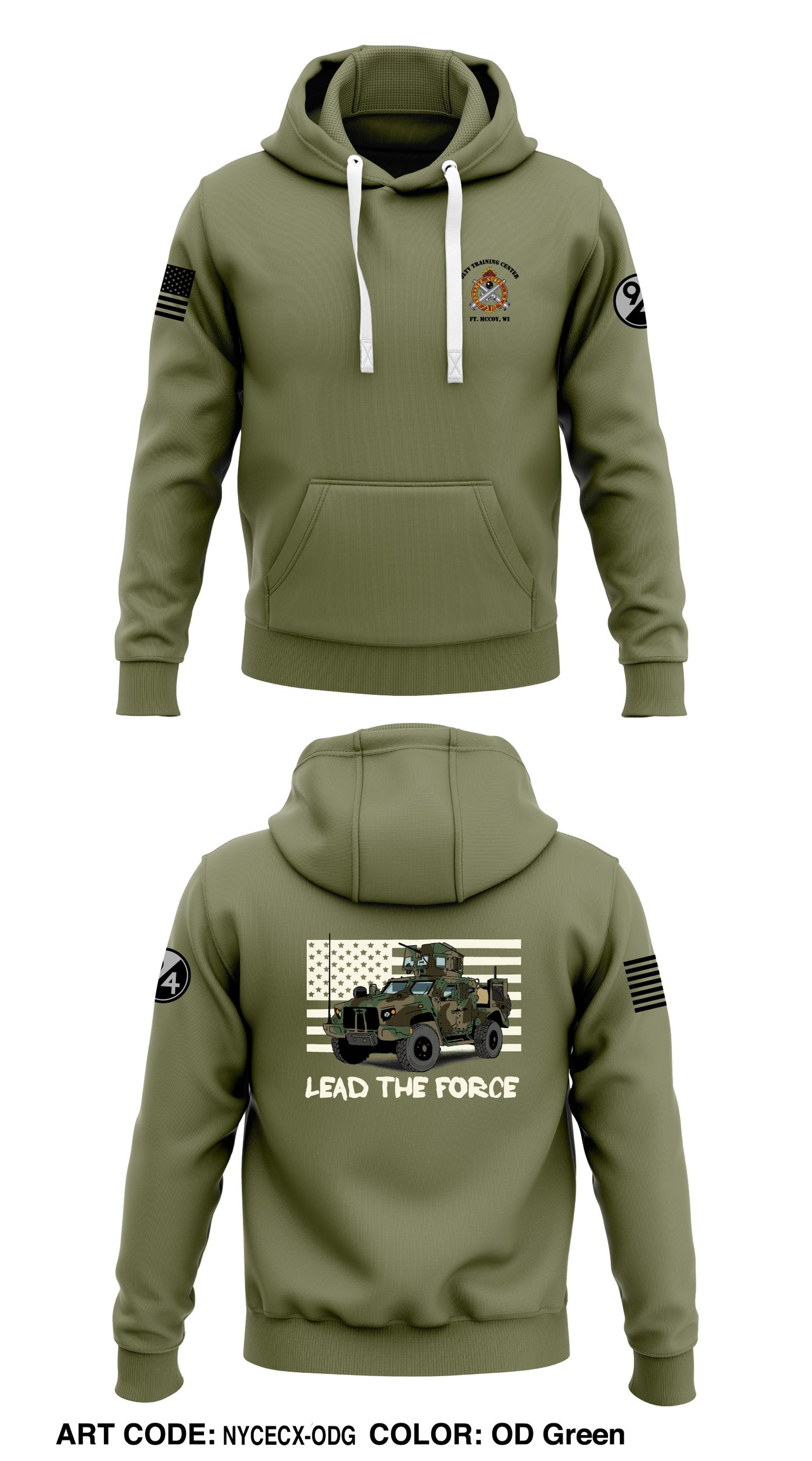 JLTV Training Center Store 1  Core Men's Hooded Performance Sweatshirt - NYCECX-ODG