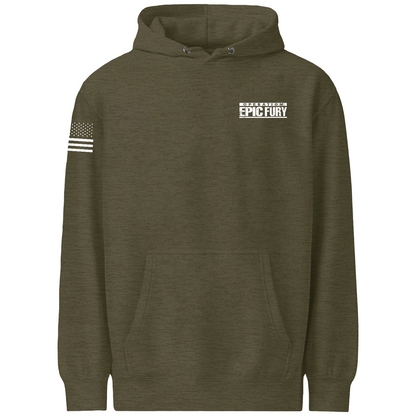Operation Epic Fury Comfort Unisex Hooded Sweatshirt - Supersonic