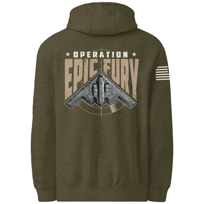 Operation Epic Fury Comfort Unisex Hooded Sweatshirt - Stealth