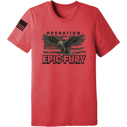 Operation Epic Fury Comfort Unisex Triblend SS Tee - Eagle Flag