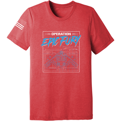 CUSTOM Operation Epic Fury Comfort Unisex Triblend SS Tee - Blueprint